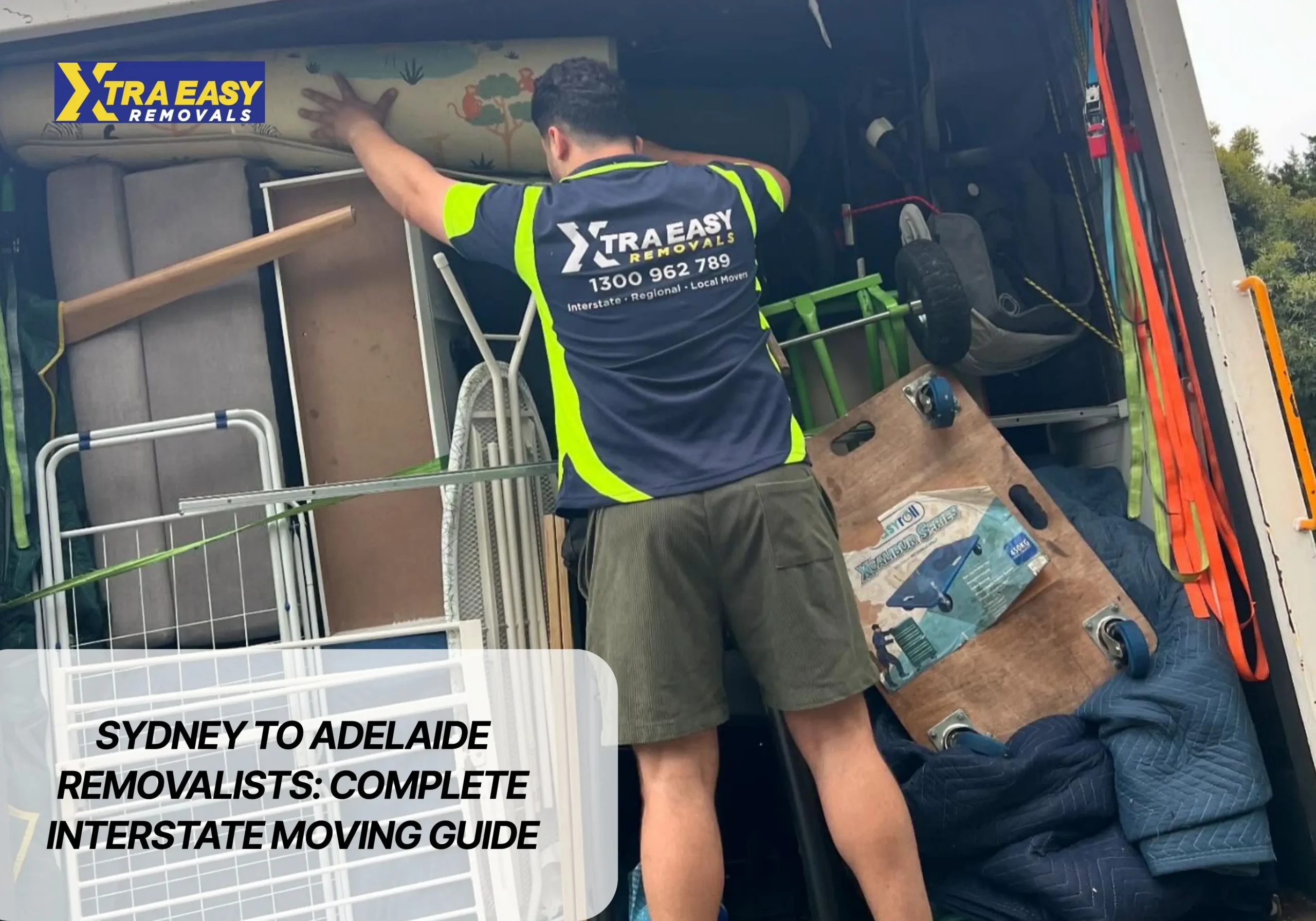 Interstate removalists Sydney Adelaide team unloading a backload delivery of household furniture and boxes